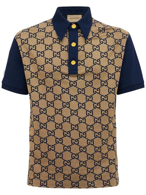 blue gucci polo shirt|authentic gucci polo shirts.